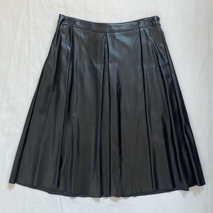 Faux Leather Pleated Skirt